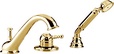 Смеситель для ванны встр. в борт, (толщ. борт. max. 8мм) на 3 отв. (шланг, лейка в компл), (цв.золото) Arcana Royal ZZ
