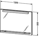 Зеркало 1200х155хh800мм, светильник 21W, полочка, крепёж в компл., X-Large ZZ