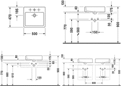 Раковина 500x470мм, с 1 отв. д/смес., с переливом, установка на столешницу (крепл в компл.), Vero ZZ