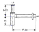 Сифон для раковины 1"1/4", фановый патрубок d40мм, (пластик цв. хром), Geberit