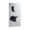 Смеситель-термостат для душа встраиваемый в стену, с переключателем, на 3 "Потребителя", (цв. чёрный/хром), Ran ZZ