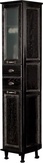 Шкаф-колонна Жерона 350*1682*345 мм, напольная, петли слева, БЕЗ бельевой корзины, цвет черное серебро ZZ