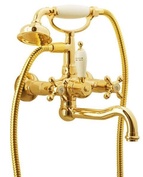 Смеситель для ванны Tradizionale Oro, двуручковый,  с душевым гарнитуром, золото ZZ