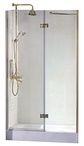 Дверь в нишу 1000хh1950мм, с неподв. сегментом, "Правая" (вход 585мм) слева, (стекло прозрачное, 8мм, фурнит. цв.золото), Magic XX
