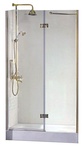 Дверь в нишу 1200хh1950мм, с неподв. сегментом, "Правая" (вход 585мм)слева, (стекло прозрачное, 8мм, фурнит. цв.золото), Magic XX