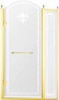 Дверь в нишу 1000хh2118мм, с неподв. сегментом, "Левая" петли (вход 550мм) слева, (стекло прозрачное с матовым узором, 8мм, фурн/золото), Retro XX