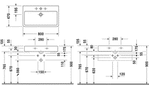 Раковина 800x470мм, с 1 отв. д/смес., с переливом, установка на столешницу (крепл в компл.), Vero ZZ