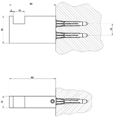Крючок настенный (цв. 099 черный XL), Rettangolo ZZ