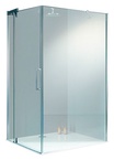 Дверь распашная 900хh1943мм, правая/левая, с неподв сегм., для боковой стенки, (профиль матовое серебро, стекло прозр. Anti-Plaque), Huppe Refresh ZZ