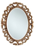 Зеркало овальное в деревянной резной раме 90хh108х6см, вертикальное, (цв. сусальное золото), Lineatre ZZ