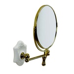 Зеркало косметическое h31х23х52см, на выдвижном, поворотном кронштейне, (цв. золото, керамика белая) Londra ZZ