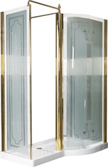 Душевая кабина в комплекте с душевым поддоном  150х90хh209см,(без смесителей, вход справа,фурнитура золото) Louvre ZZ