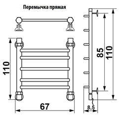 Полотенцесушитель ЛП 600x1000 мм, электрический, ТЭН MEG слева, цвет хром XX