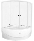 Душевая шторка на ванну Верона, 149*160 см, профиль белый, стекло "Beatrice" XX