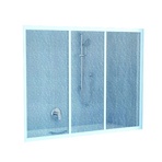 Душевая шторка на ванну AVDP3-180 профиль белый, стекло Grape XX