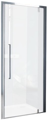 Дверь сдвижная 1400хh2000мм, (левая, вход справа 60см) для боковой стенки или в нишу, (проф.цв.блест.хром, стекло прозр.6/8мм StarClean), Acrux ZZ