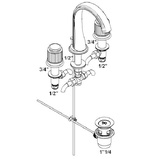 Смеситель для раковины, на 3 отв., с д.к., (цв. золото (Dore)) Jaipur Satin cristal ZZ