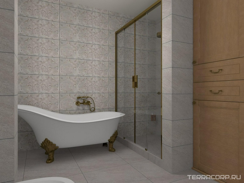Ванная комната из плитки КМ Гренель дизайн