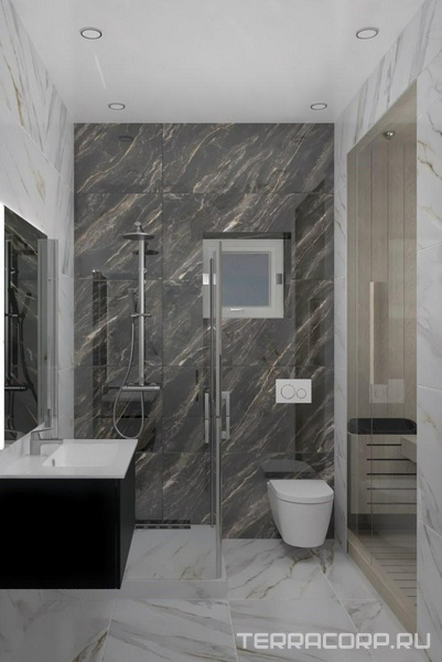 Душевая с парилкой Kerama Marazzi Монте Тиберио дизайн