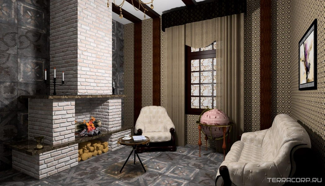 Каминная зона Kerama Marazzi дизайн