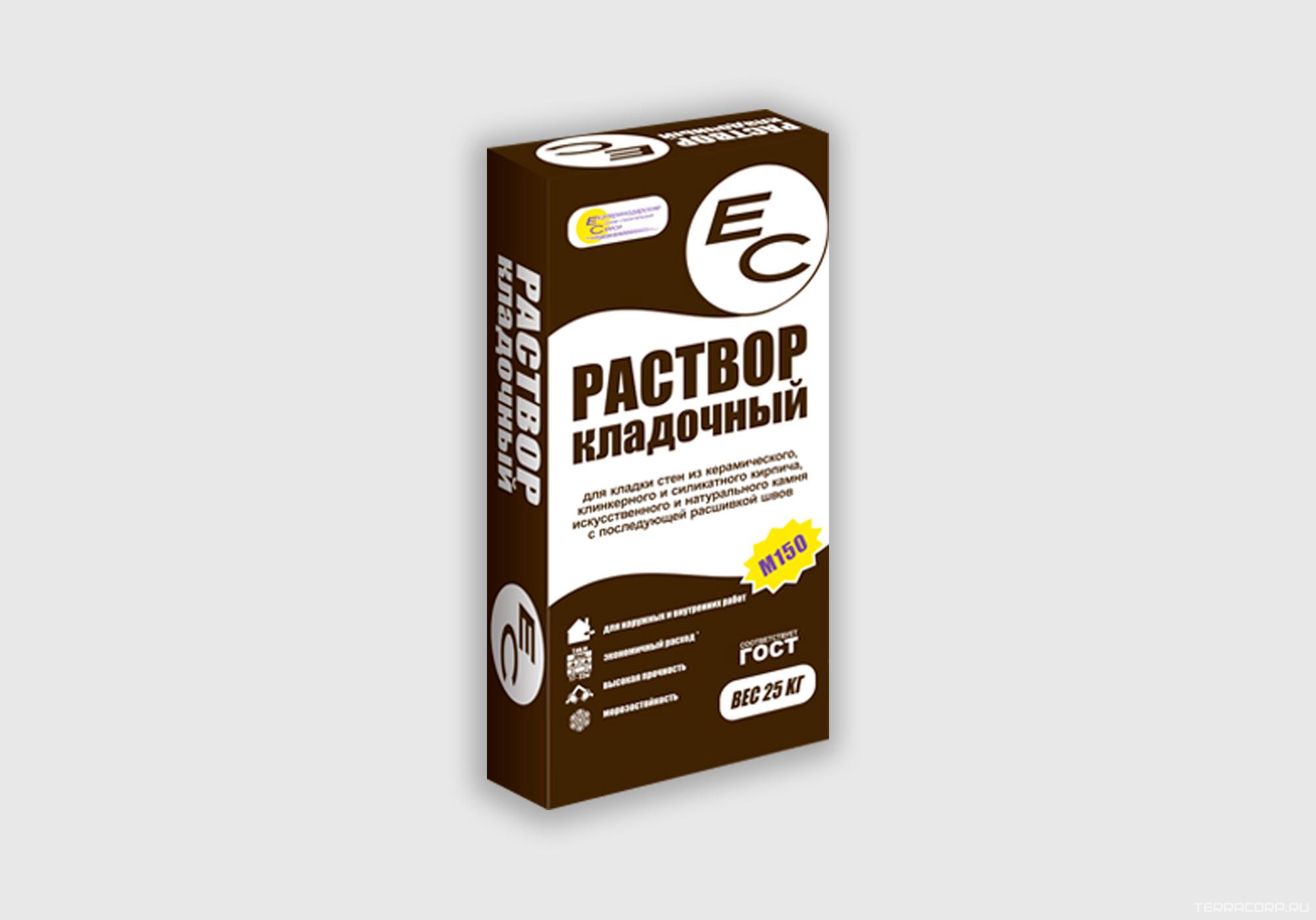 Раствор кладочный серый ЕС , 25кг ( под заказ кратно поддонам) Екатеринодарские смеси EC Раствор кладочный ЕС РК/25, фото 1