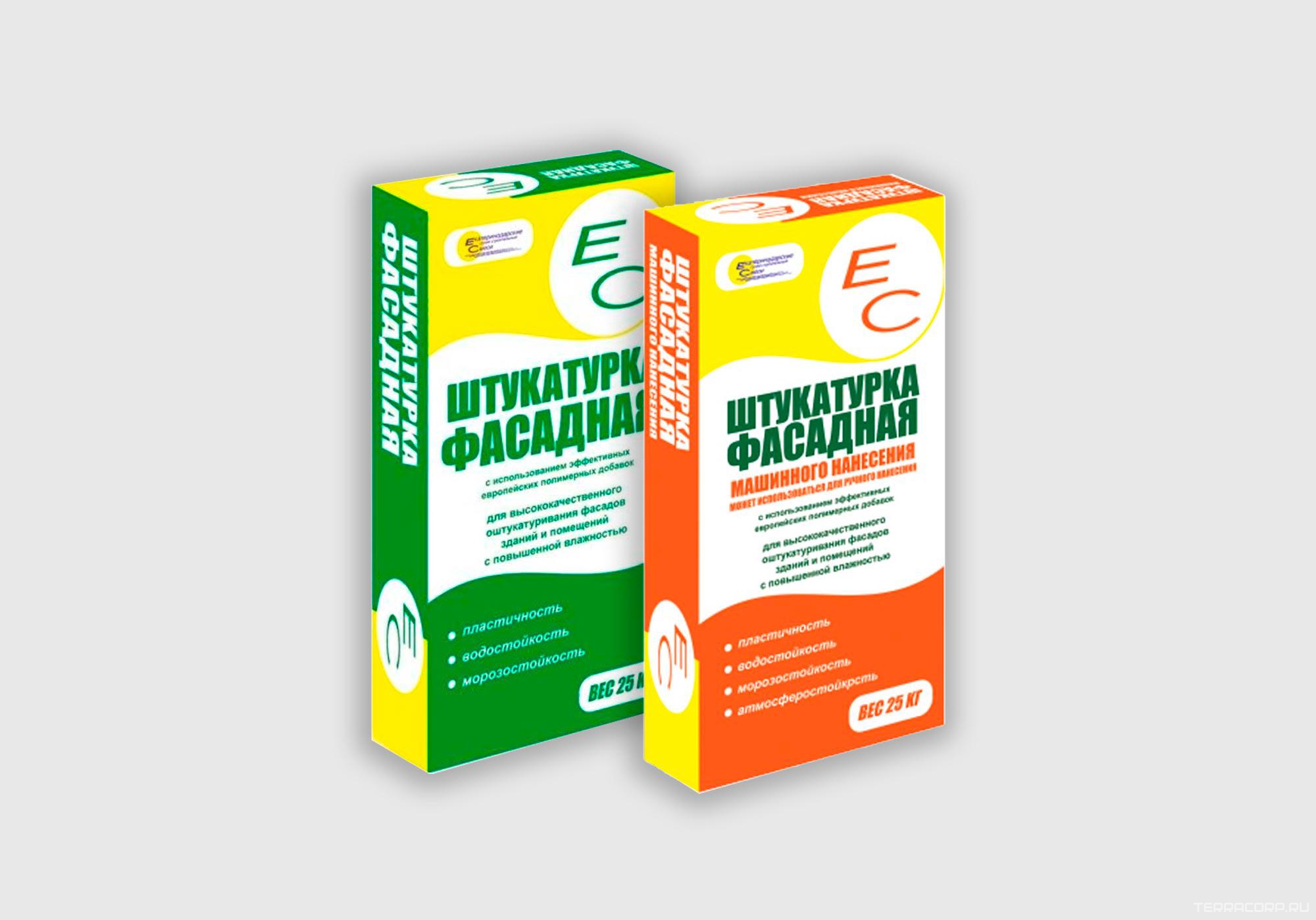 ЕС Штукатурка фасадная машинного нанесеня 25 кг, ( под заказ кратно поддонам) Екатеринодарские смеси EC Штукатурка ЕС HFMN/25, фото 1