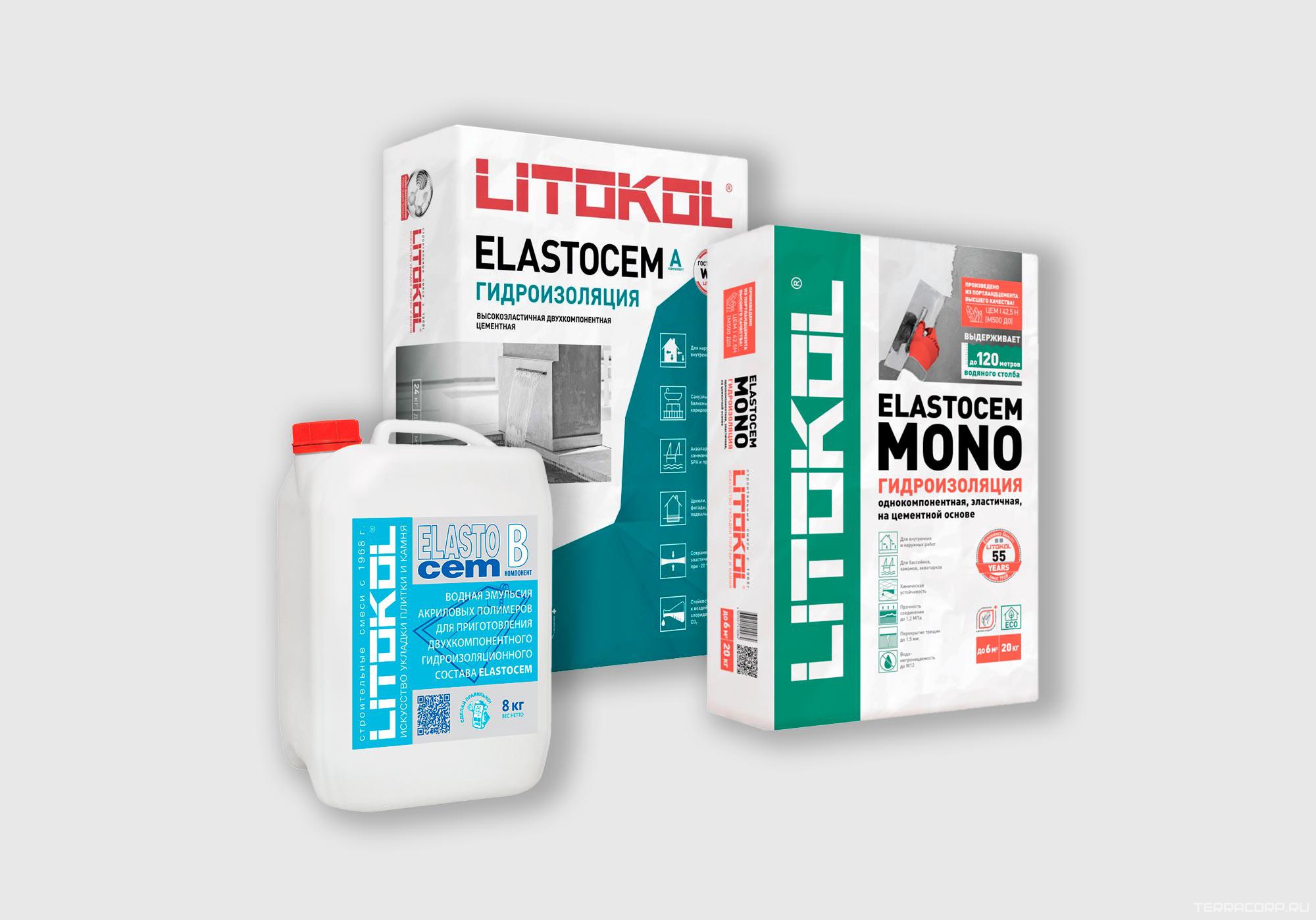 ELASTOCEM MONO гидроизол. смесь 20 кг. ПП ZZ Litokol Elastocem 41141, фото 1