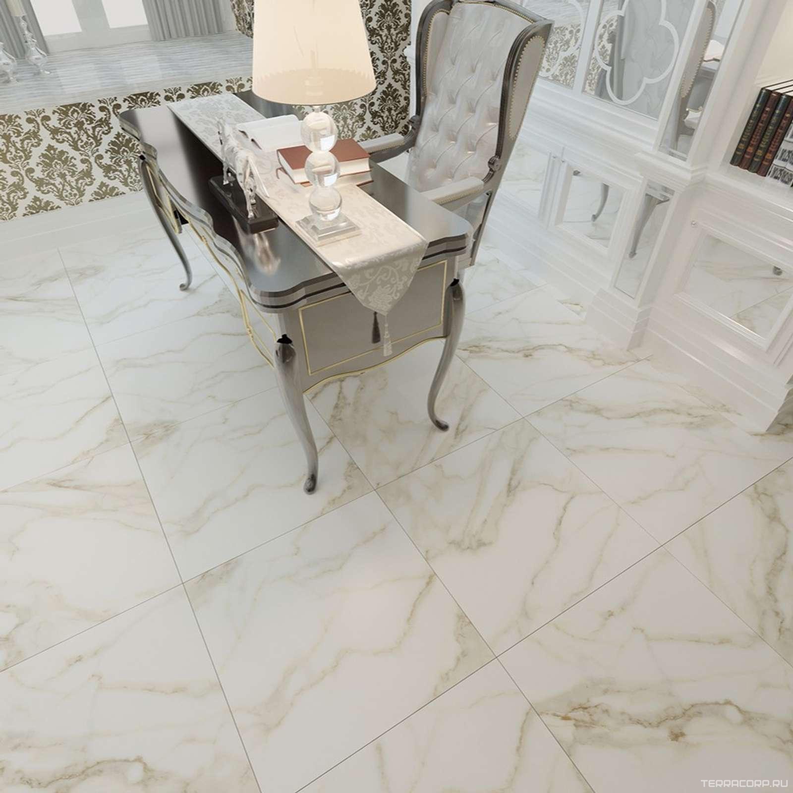 Керамогранит Zerde Carrara white 60x60 Белый, фото 1