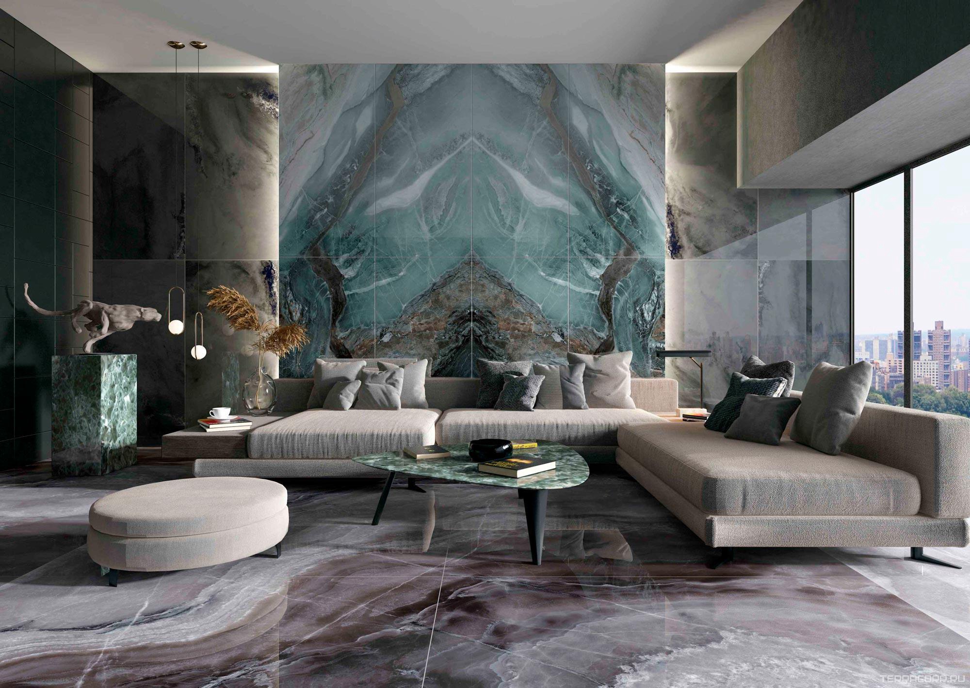 Керамогранит WIFI Ceramics Luxury Stone Ice Cracked Jade 75x150 Серый, фото 1
