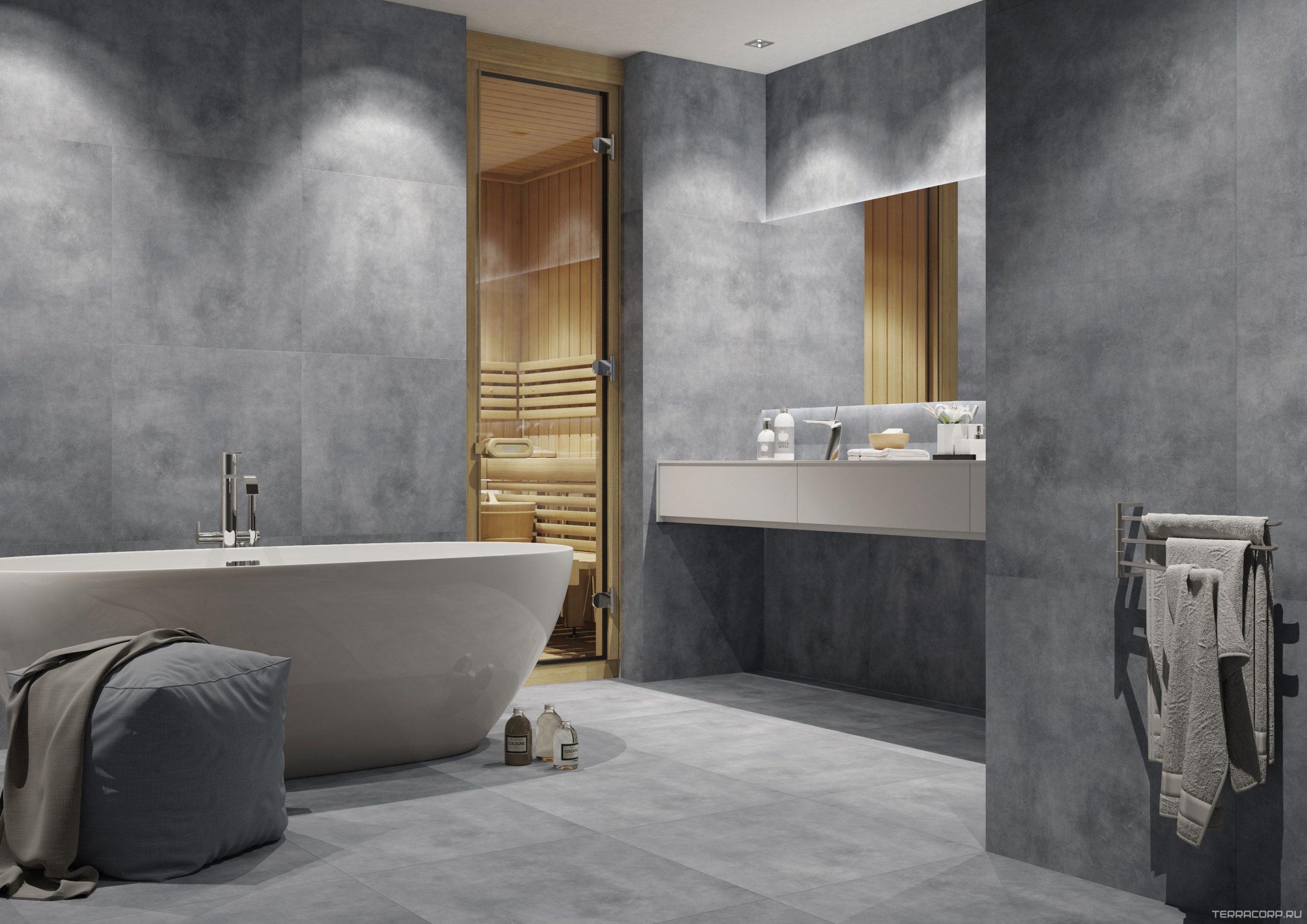 Керамогранит Zerde Concrete grey 60x60 Серый, фото 1