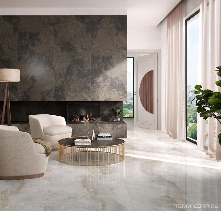 Керамогранит Kalesinterflex Marbles Savana Dark 5.5 mm KL 100x300 Серый, фото 1
