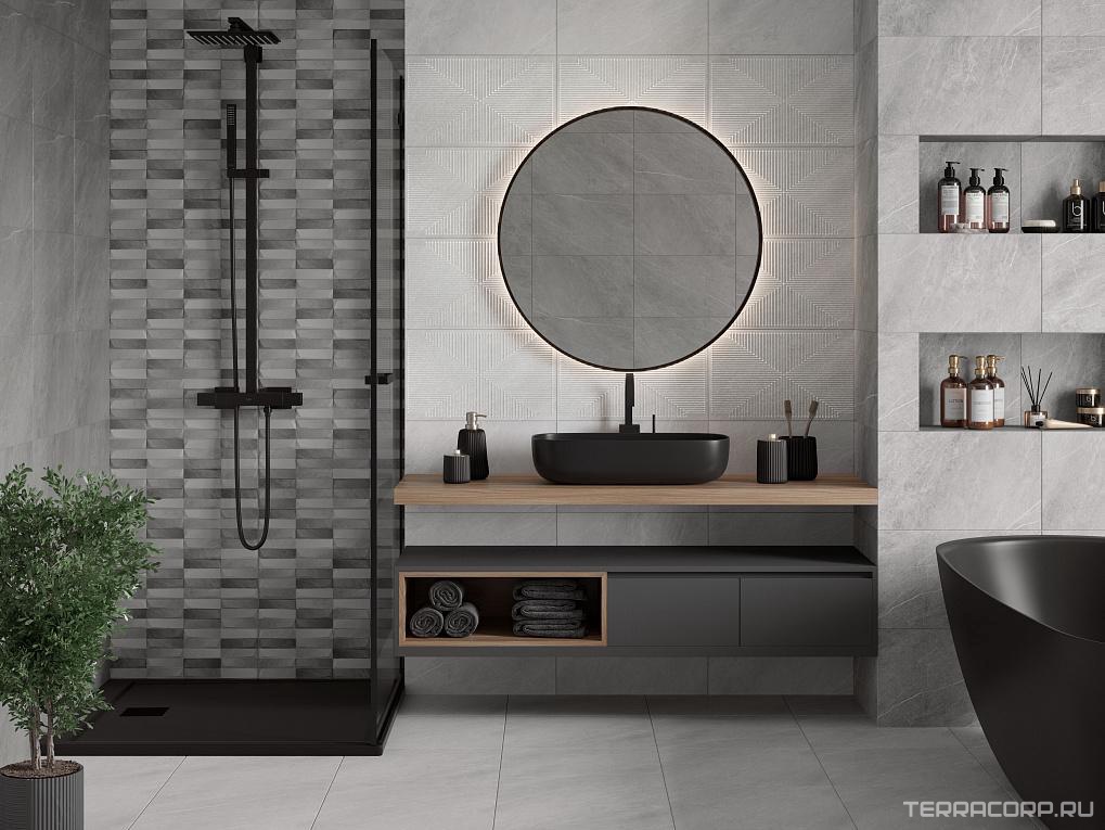 Керамическая плитка Gracia ceramica Magma grey decor 01 30x50 Серый, фото 2