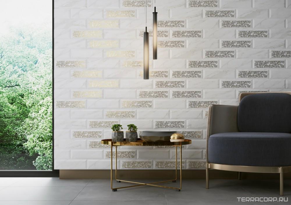 Керамическая плитка Kerama Marazzi Дорато Декор 8,5x28,5 Белый, фото 3