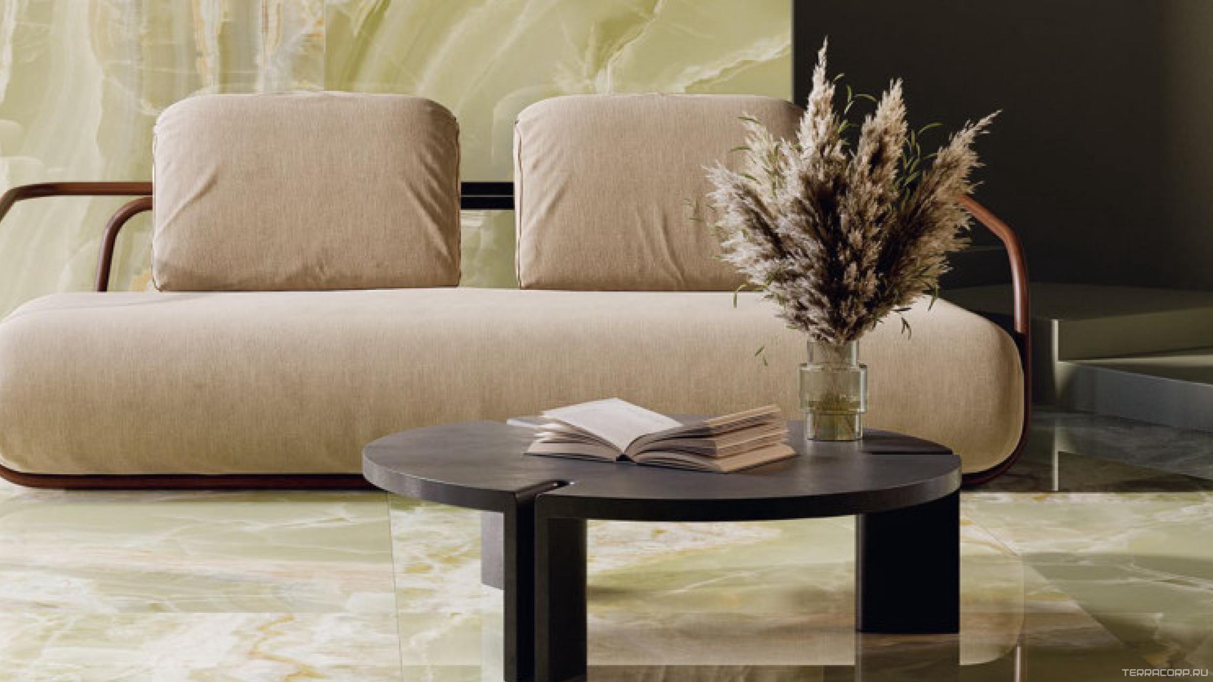 Керамогранит COEM ceramiche Onice Effect Deep Dark pol.( п.п.) 120x120 Коричневый, фото 2