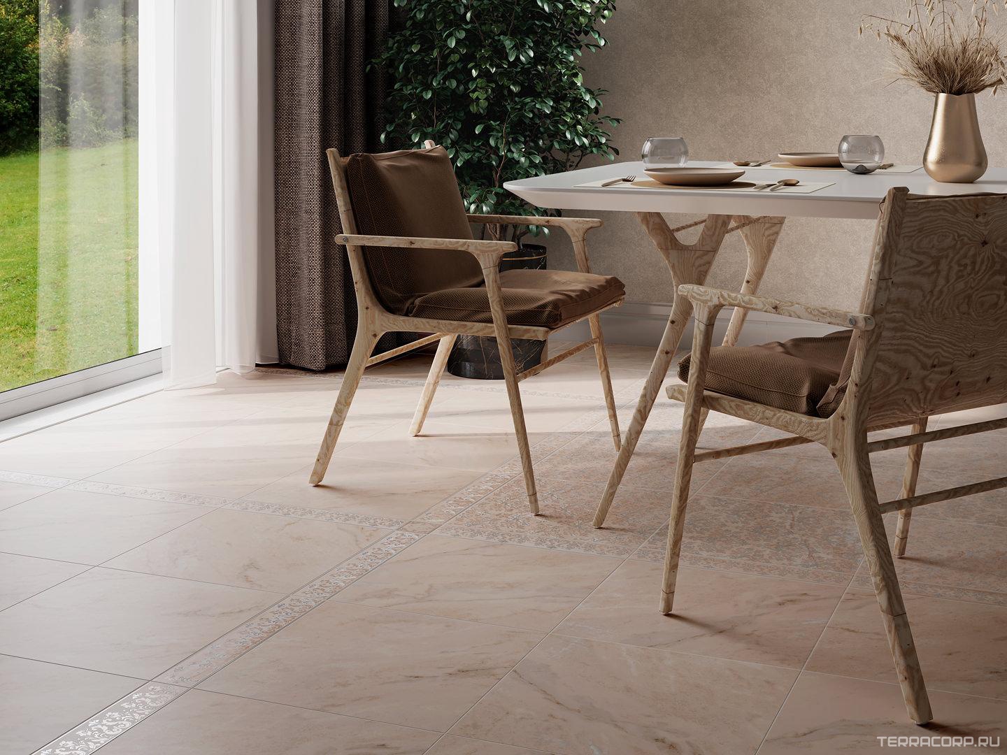 Керамогранит Kerama Marazzi Флораль беж гр.XX 40.2х40,2 Бежевый, фото 1