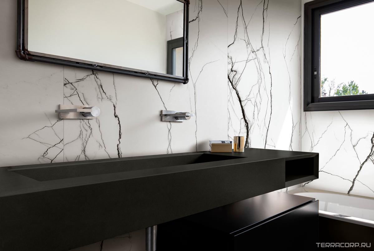 Керамогранит Florim Magnum B&W Marble Black High-Glossy 120x280 Черный, фото 1