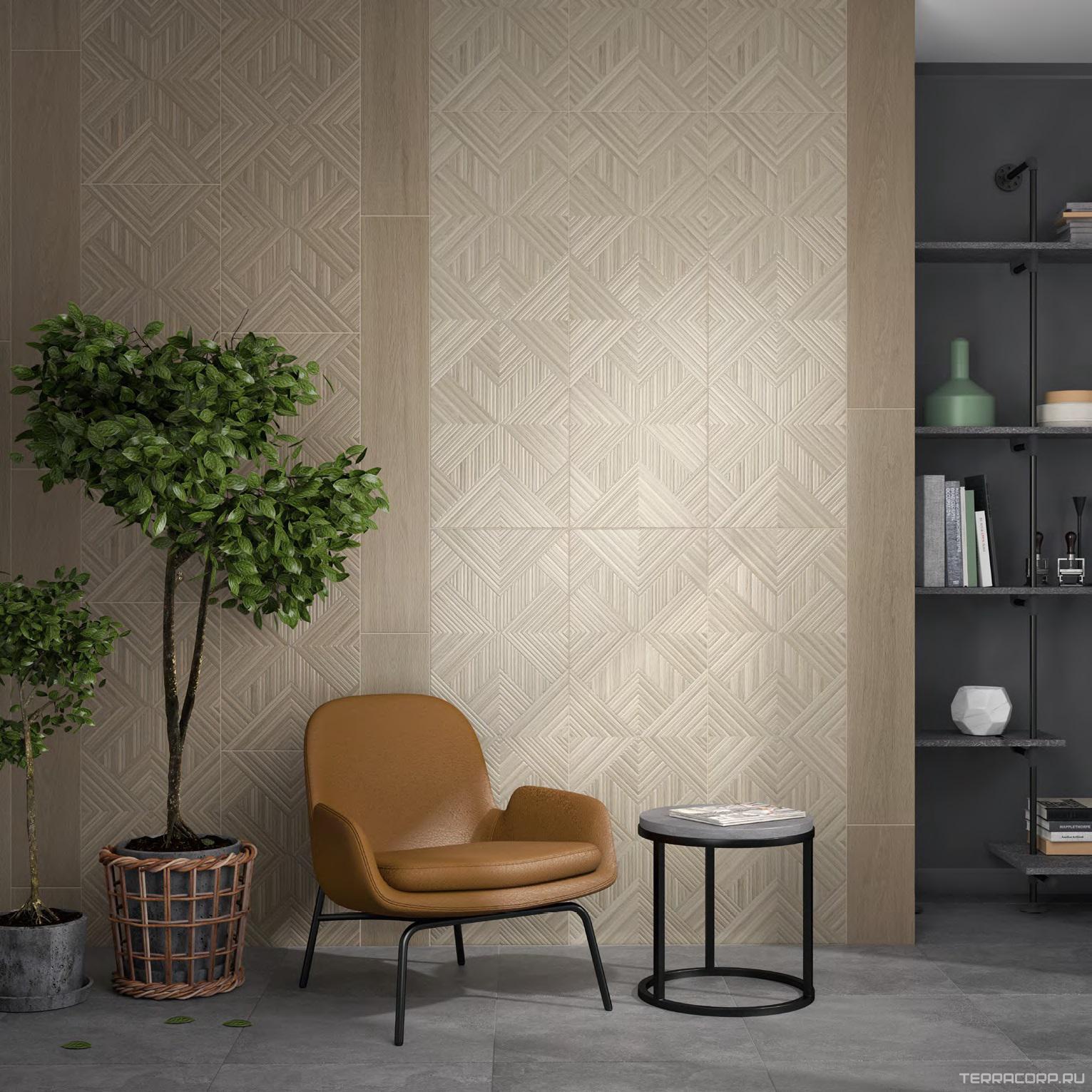 Керамическая плитка Kerama Marazzi Ламбро бежевый структура обрезной 40x120 Бежевый, фото 6
