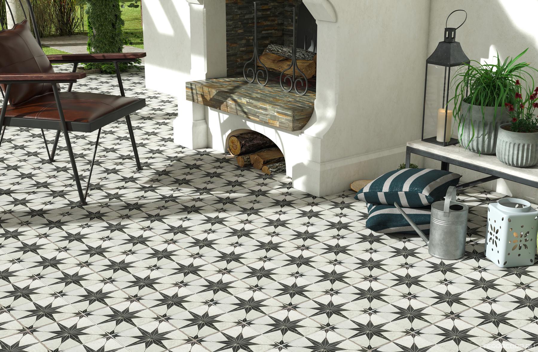 Керамогранит Etili Seramic Patchwork Apollon Charcoal Black Pre-Cut 45x45 Черный, фото 1