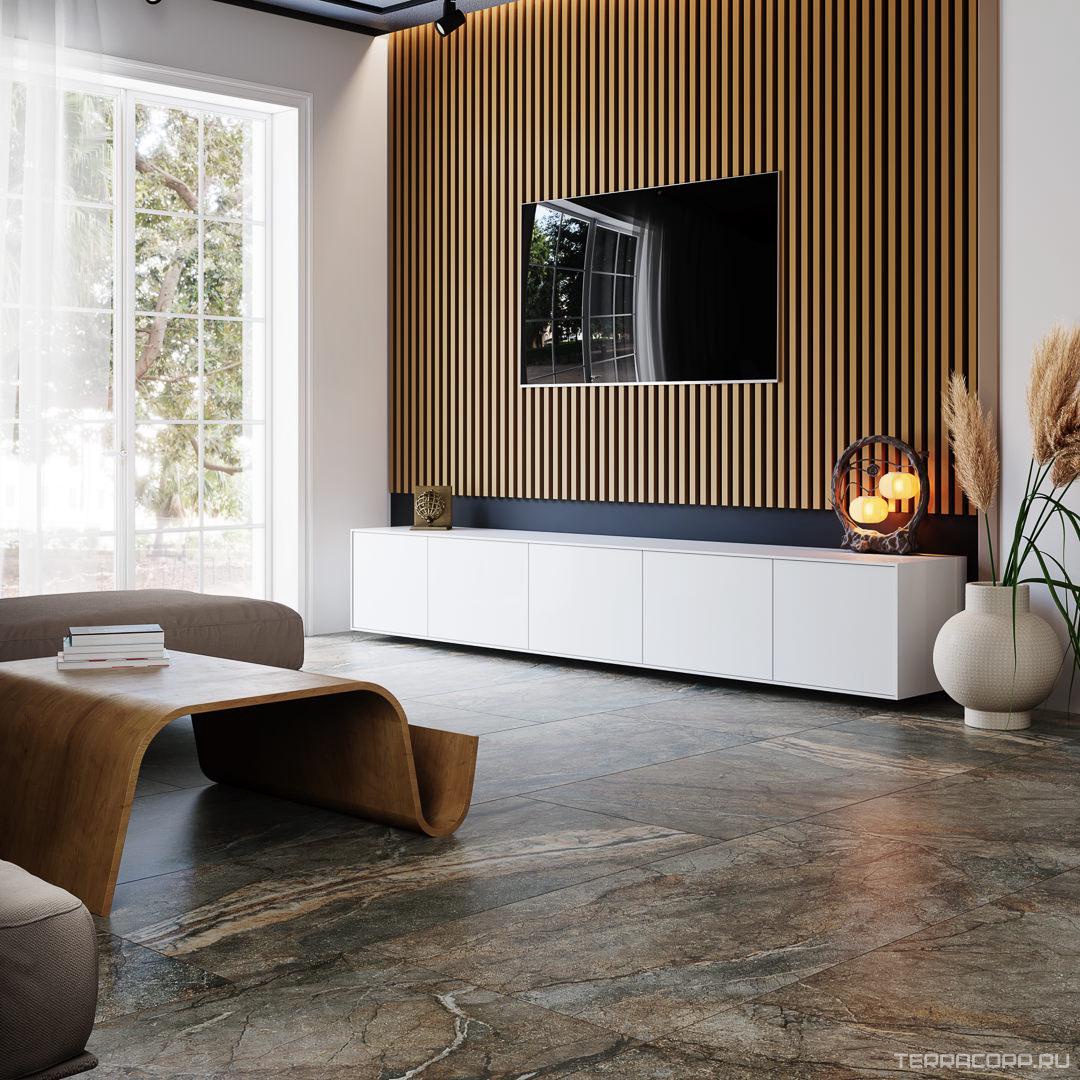 Керамогранит Kerama Marazzi Сильвер Рут серый обрезной ХХ 60x119,5 Серый, фото 3