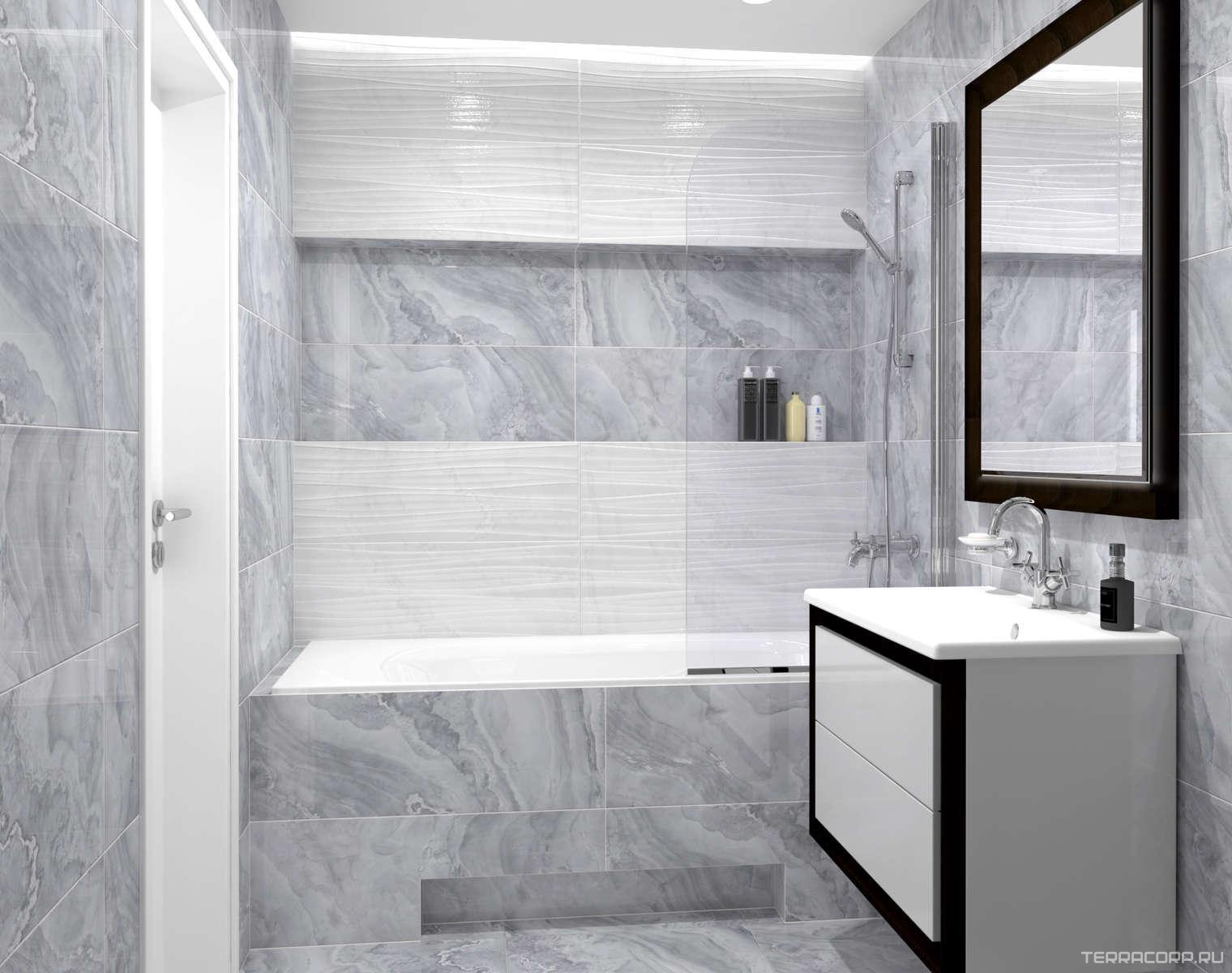 Керамическая плитка Gracia ceramica Ginevra grey light wall 01 30x90 Серый, фото 2