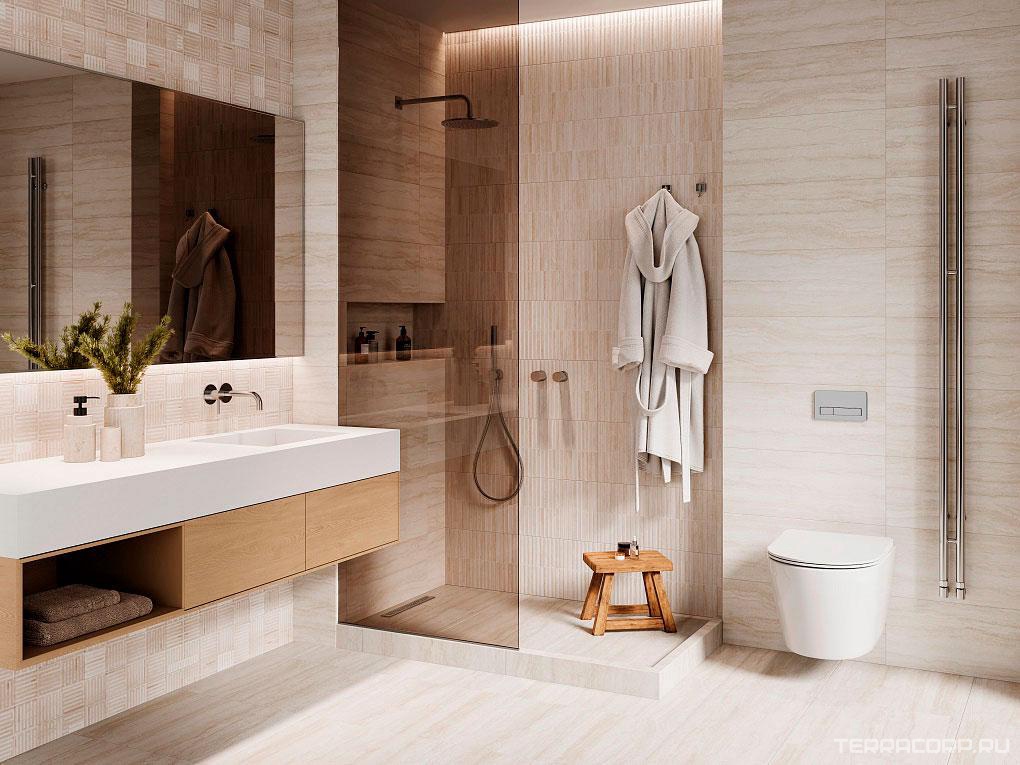 Керамическая плитка Gracia ceramica Rhodes beige wall 02 25х60 Бежевый, фото 1
