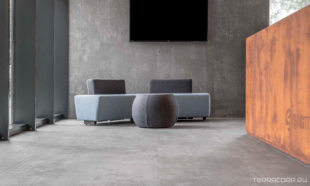 Керамогранит Laminam Rus Cementi Cemento Avorio Bocc 3,5 100x300 Бежевый, фото 1