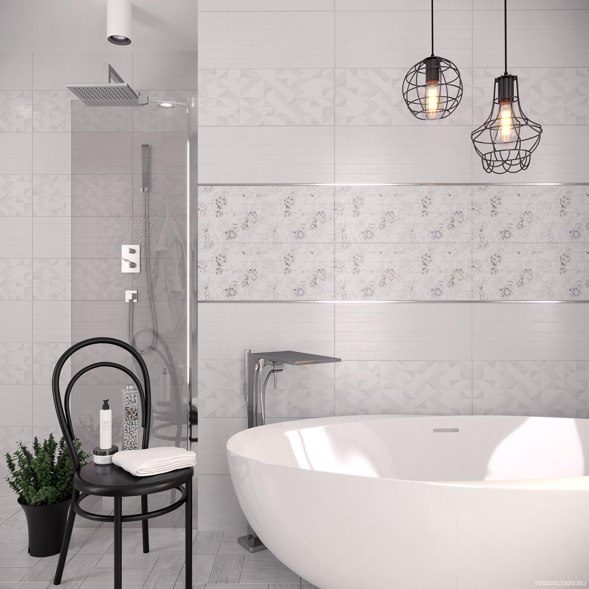 Керамическая плитка Gracia ceramica Bianca white wall 01 25x60 Белый, фото 2