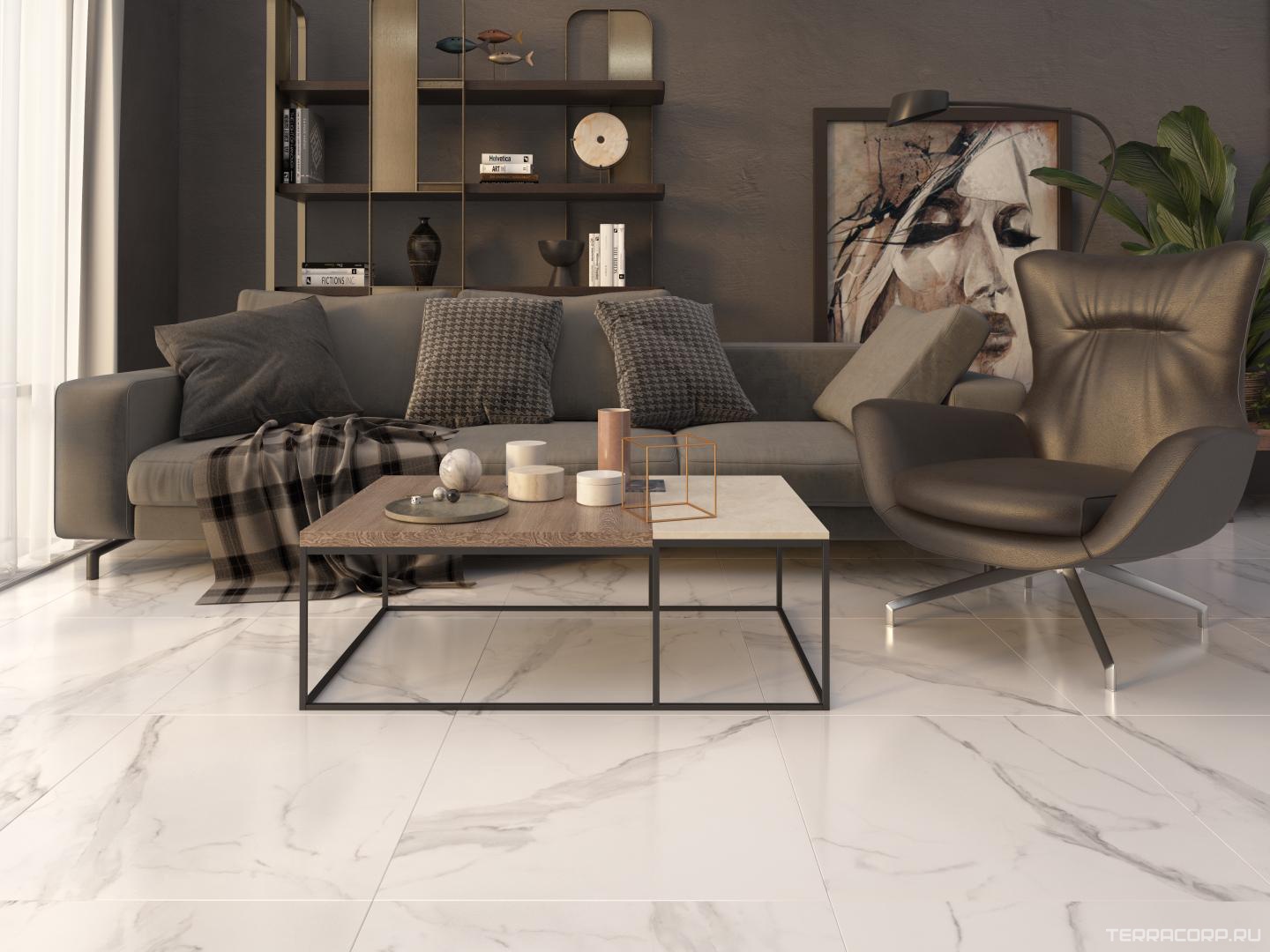 Керамогранит Gracia ceramica Carrara Premium Керамогранит white PG 0160x60 Белый, фото 2