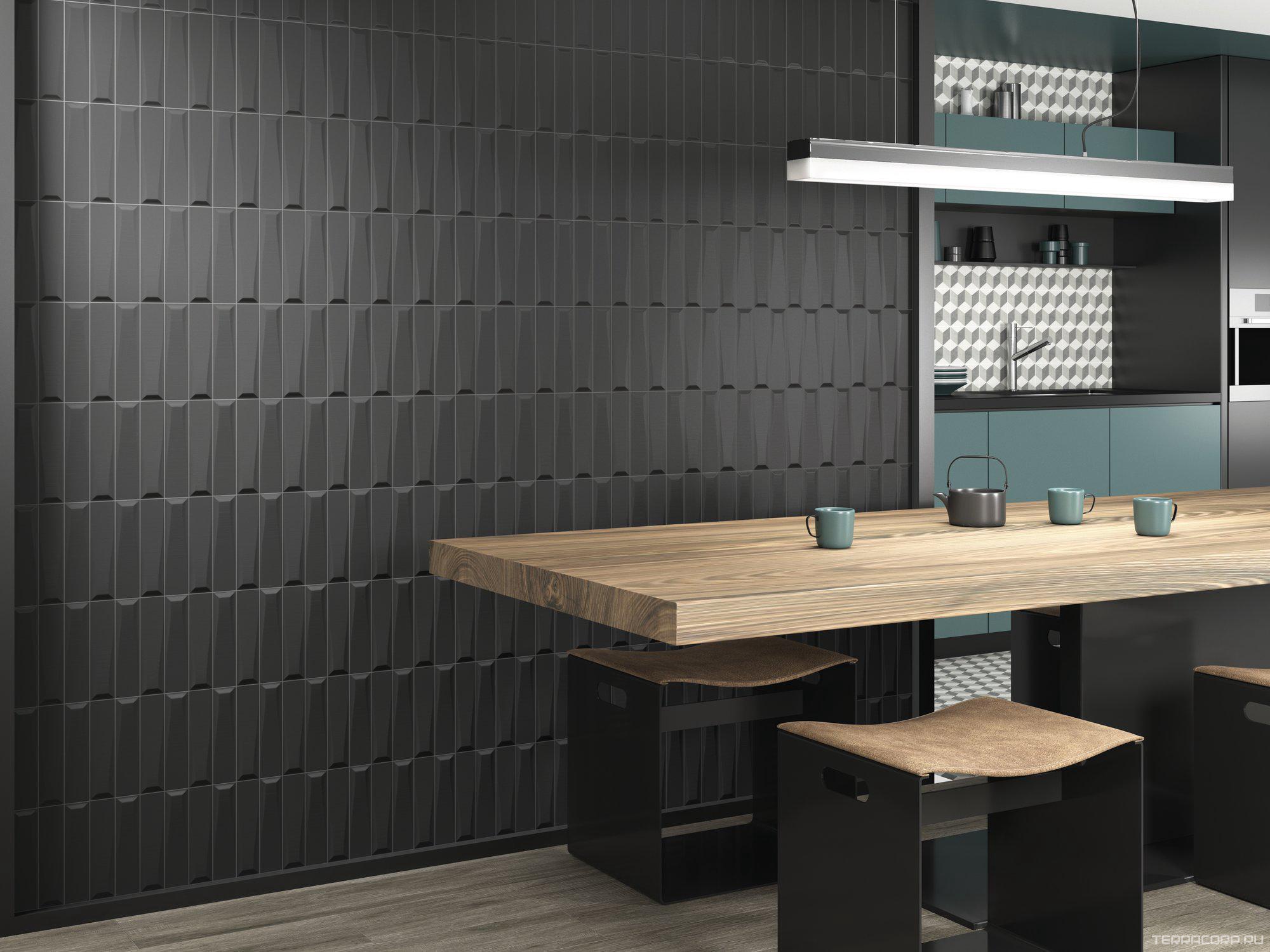 Керамическая плитка APE Ceramica Three-D Grey 5X20 Серый, фото 1