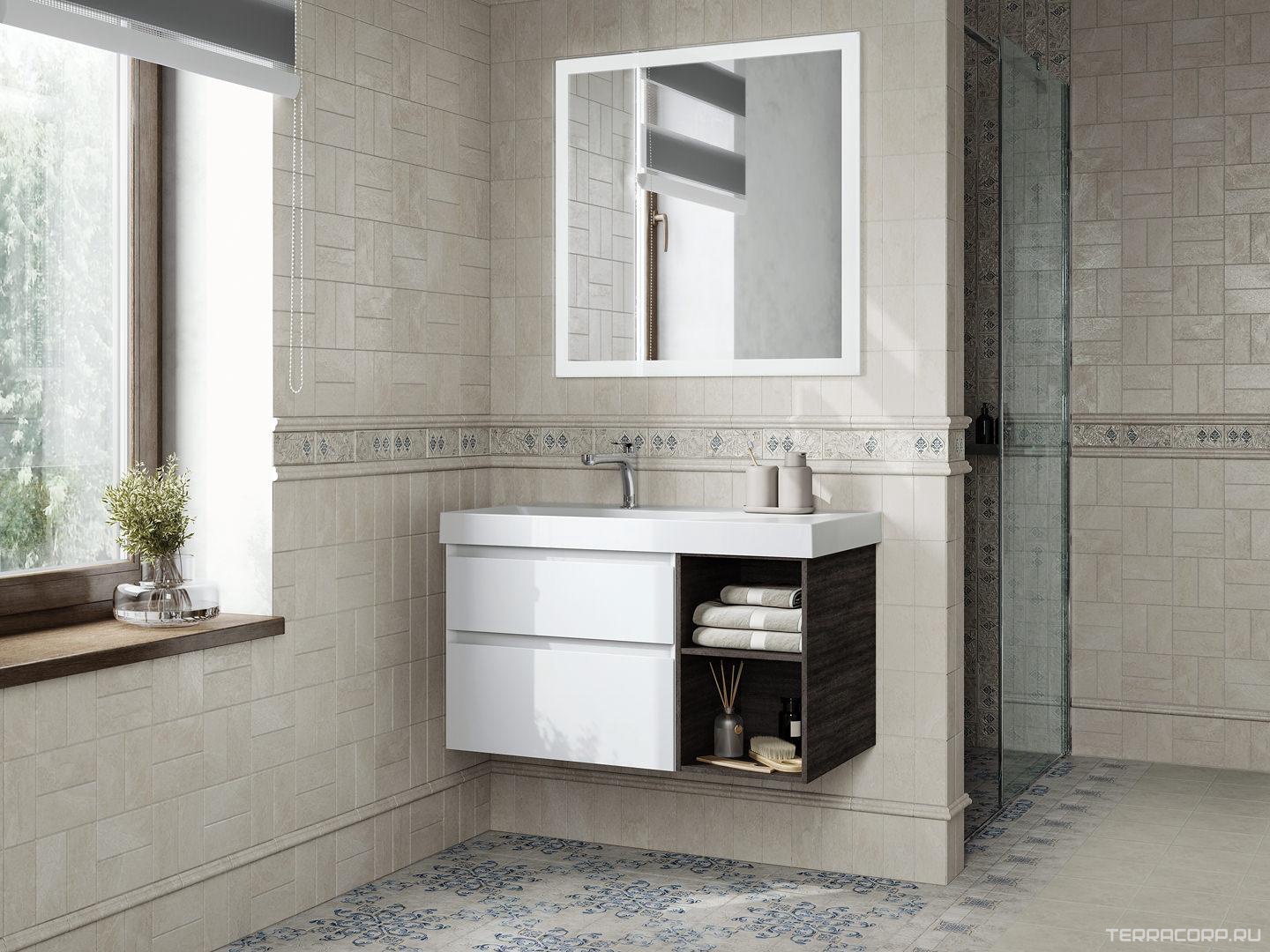Керамическая плитка Kerama Marazzi Сиена Декор 2 матовый 7,4х15 Серый, фото 6