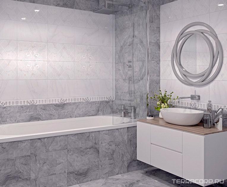 Керамическая плитка Gracia ceramica Милана св декор 01 25x40 Белый, фото 1