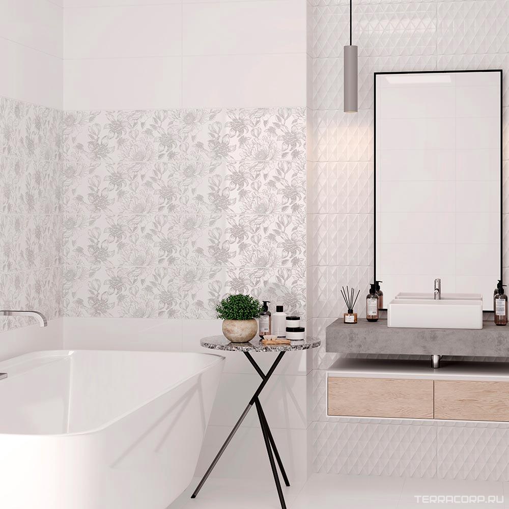 Керамическая плитка Gracia ceramica Blum white wall 02 25x60 Белый, фото 2