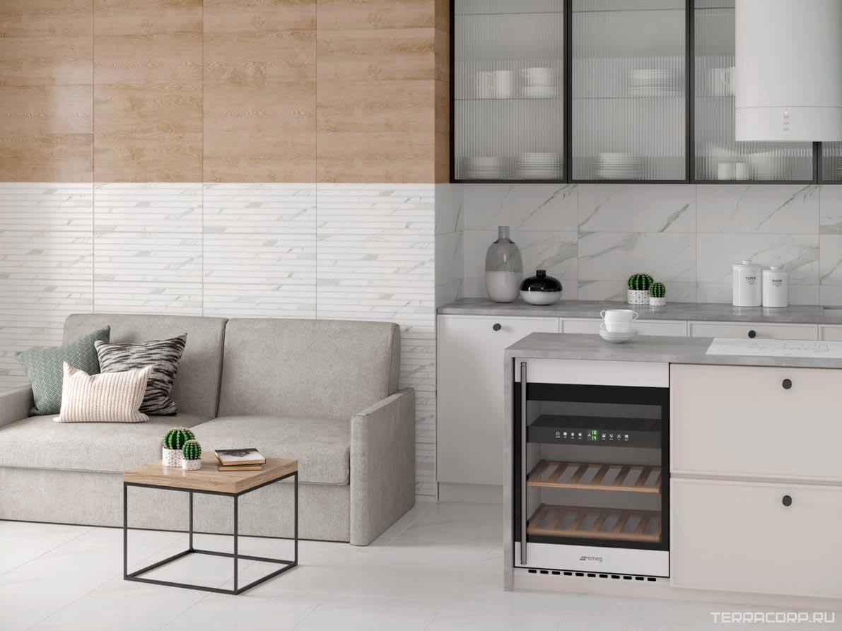 Керамическая плитка Gracia ceramica Sputnik white wall 01 25x60 Белый, фото 2