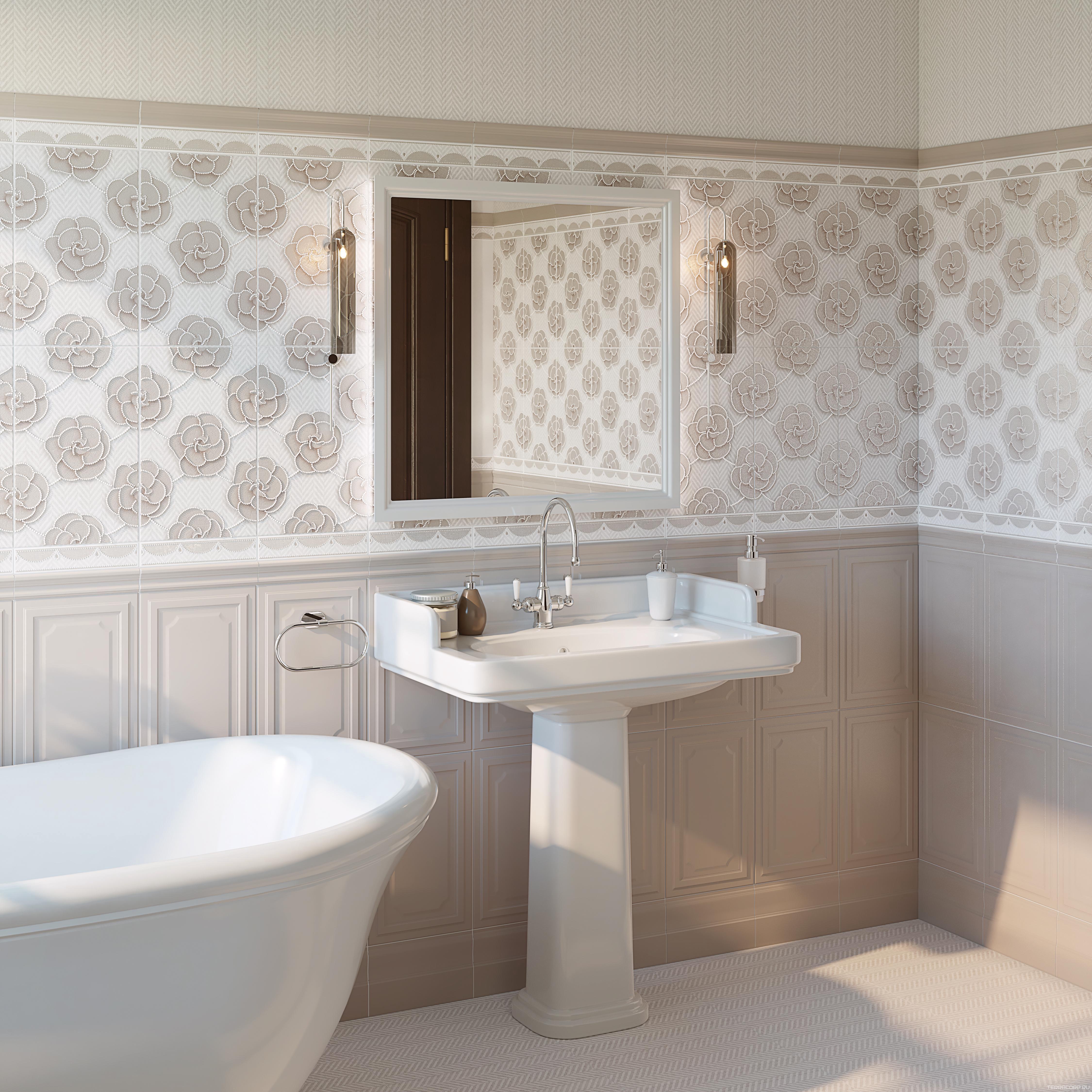 Керамическая плитка Kerama Marazzi Багатель панель KL 25x40 Бежевый, фото 2